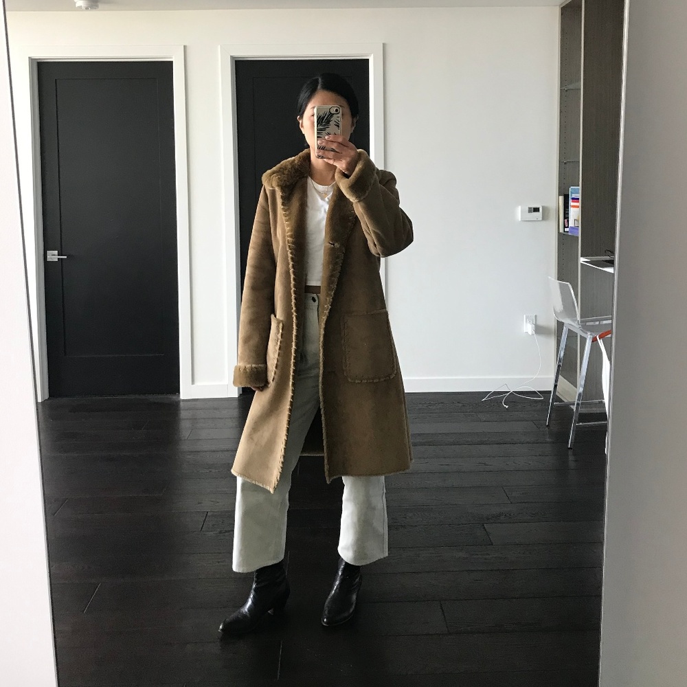 Vintage Dana Buchman Fur Trim Coat Small Medium